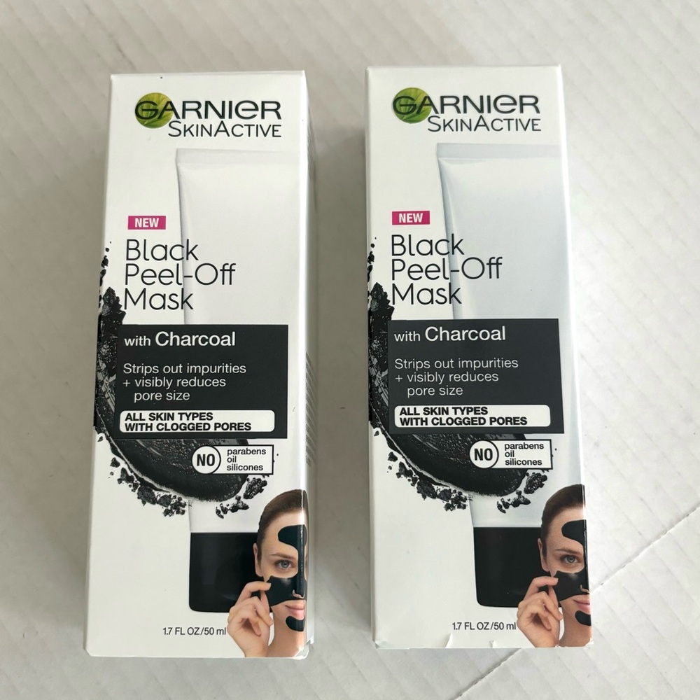Garnier SkinActive Black‎ Peel-Off Beauty Mask with Charcoal, 1.7 floz /2 Bundle